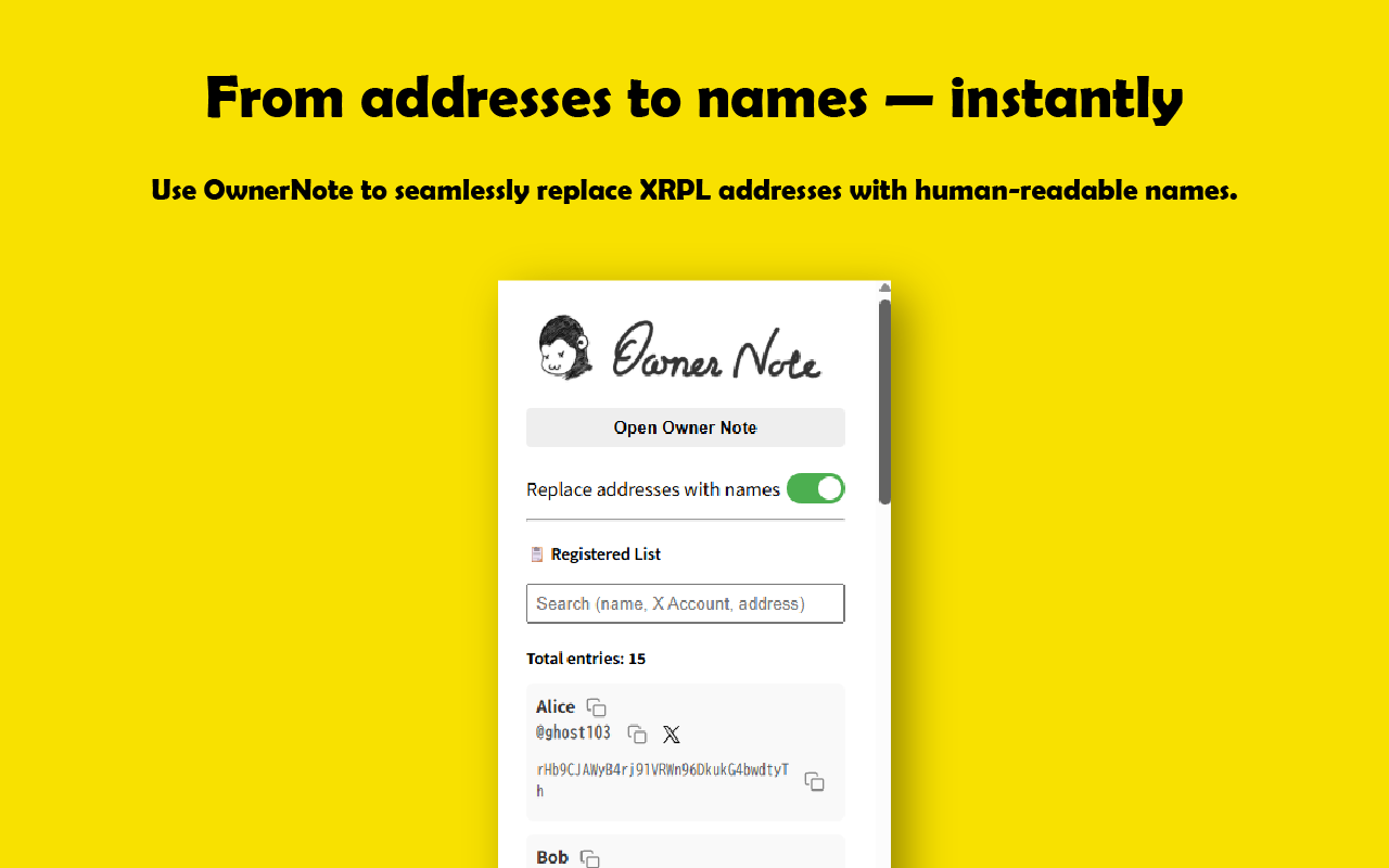 Chrome extension screenshot